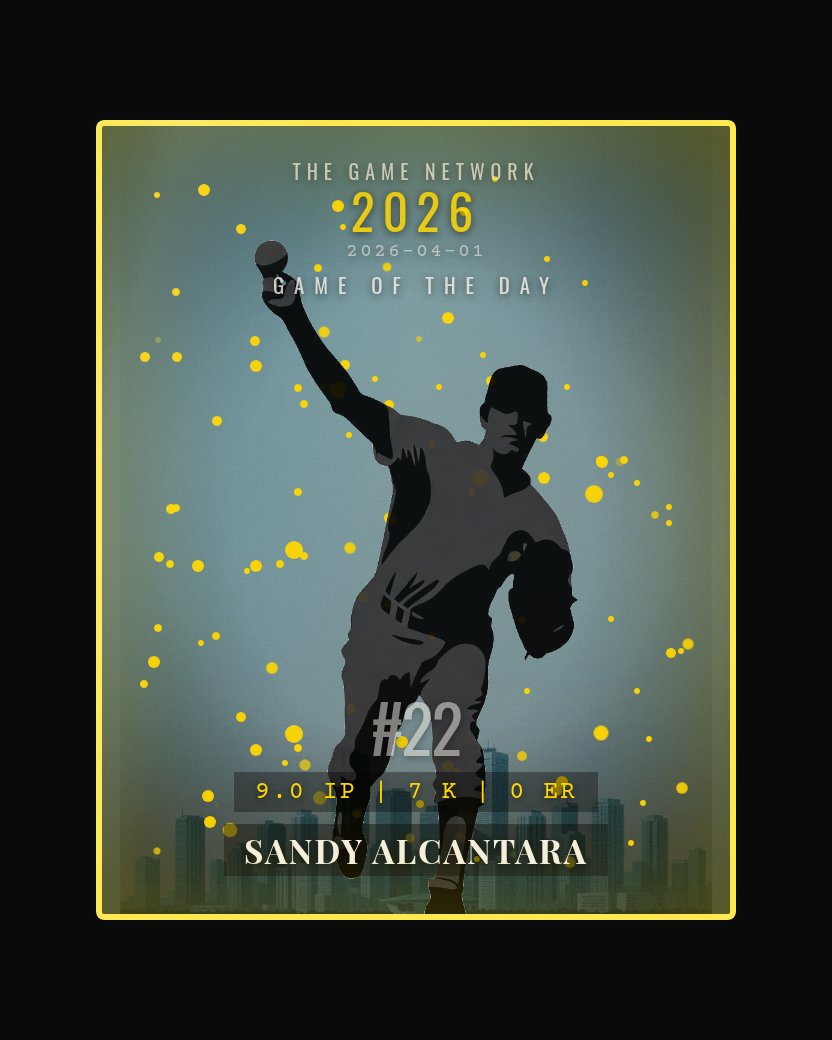 Sandy Alcantara — Game of the Day