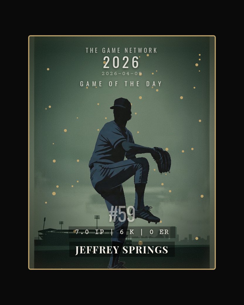Jeffrey Springs — Game of the Day