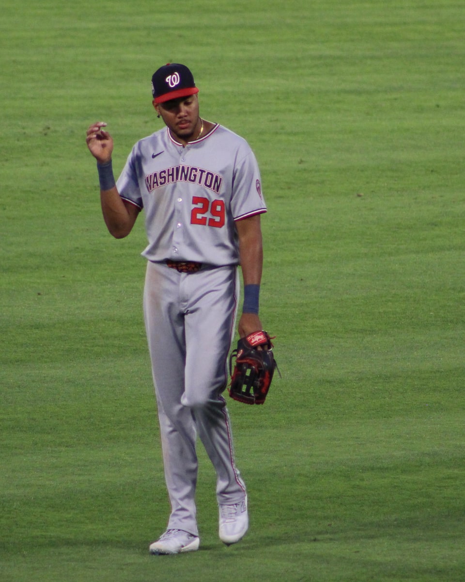 James Wood in the outfield for the Washington Nationals in 2025.