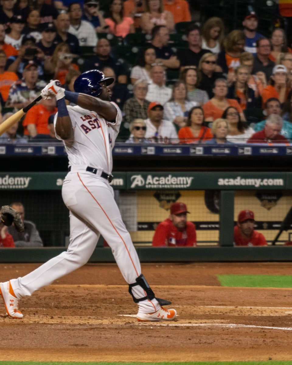 Yordan Alvarez batting for the Houston Astros in 2019.