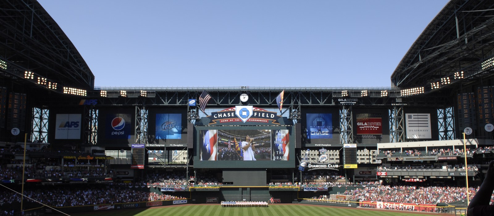 Military flyover above Chase Field at Diamondbacks 2010 season opener